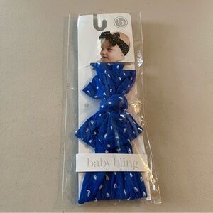 NWT Baby Bling blue white bow